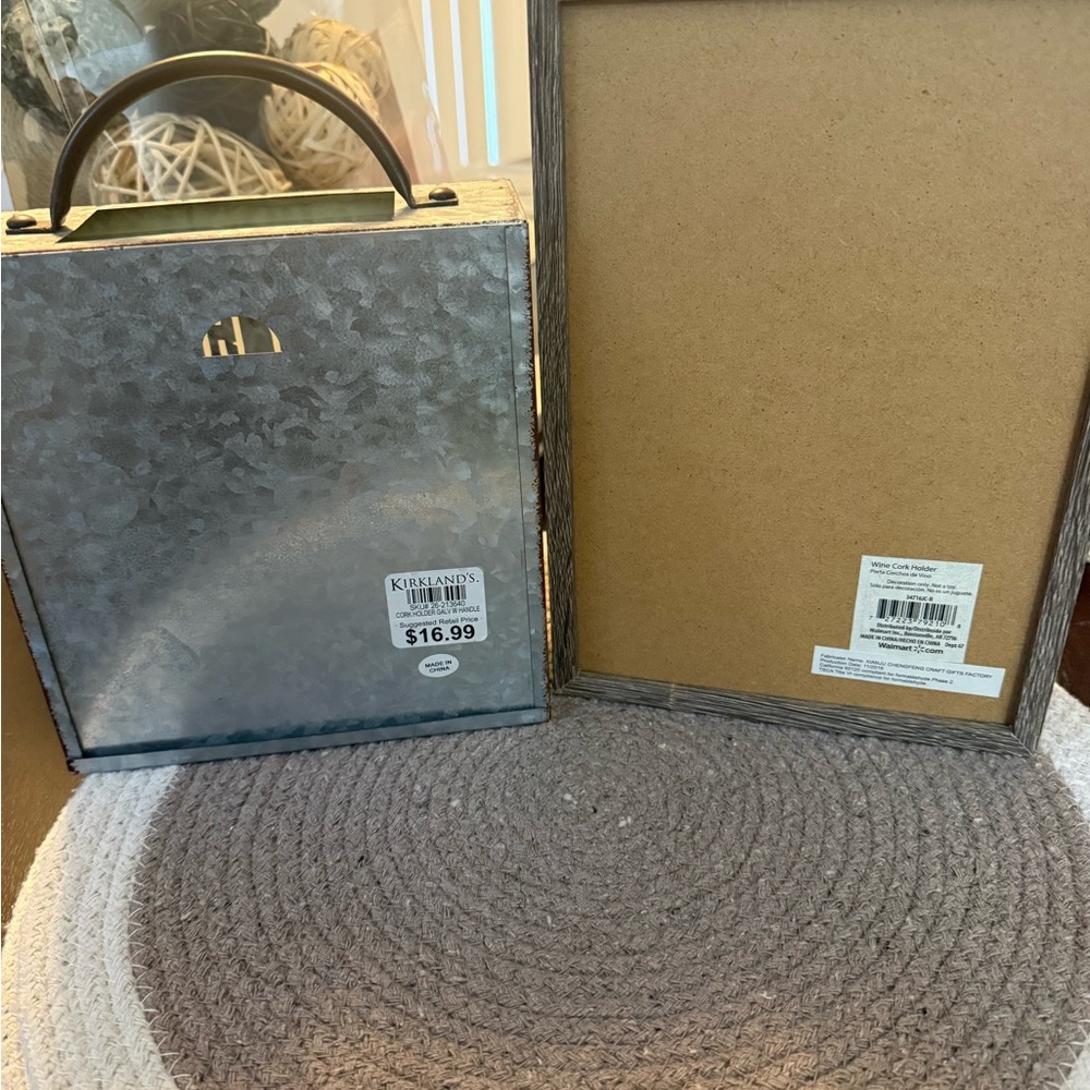 Kirklands Rustic Gray and Brown Wine Decor Set - Picture 2 of 2
